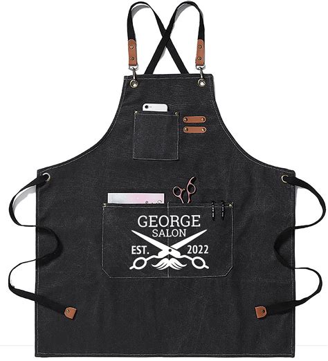 custom barber apron - Custom Barbershop Apron for Men Women Personalized Text .